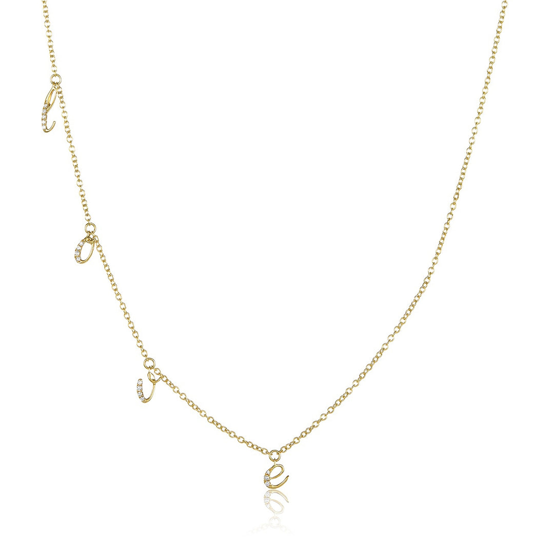 18K Gold Diamond LOVE Choker Necklace