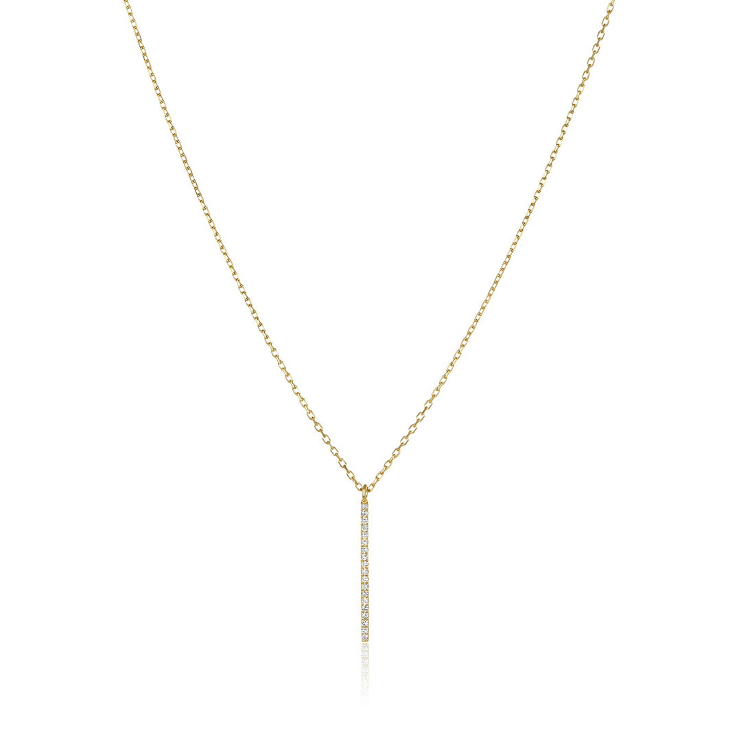 18K Gold Diamond Short Drip Necklace Pendant
