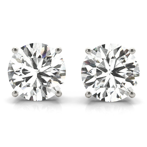 Certified Lab Grown Diamond Stud Earrings Round 2.00 ct. tw. w  4-Prong Basket