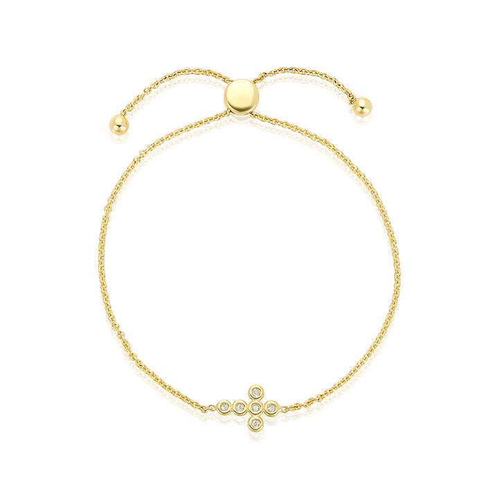 14K Gold Diamond Cross Bracelet