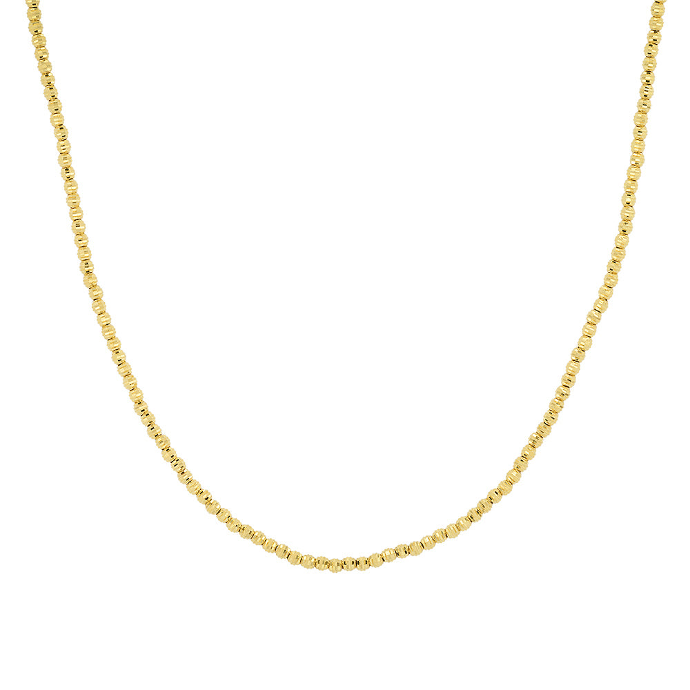 2MM Moon Cut Necklace - 14K